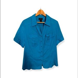 Lane Bryant Turquoise Short Sleeve Blouse